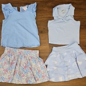 Charming Blue Tops and Skirts Set